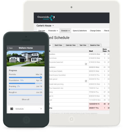 iPhone and iPad using Oceanside Homes app software
